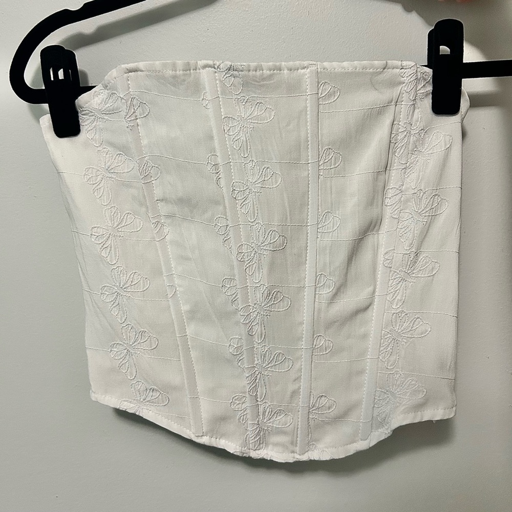 La Hearts White Corset Top